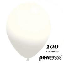 Balionai 12" Penword 100vnt balti, FPRNOB860320