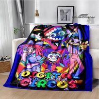 THE AMAZING DIGITAL CIRCUS Cartoon blanket Warm Flannel blankets Soft Cozy Blanket Sofa Travel Blanket bed linings Birthday Gift Size: 75*100cm, Weight: 230 GSM black