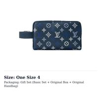 LOUIS VUITTON Monogram Shadow Cow Leather Toiletry Bag Toiletry Bag Unisex Marine Blue M28835 One Size 4 black