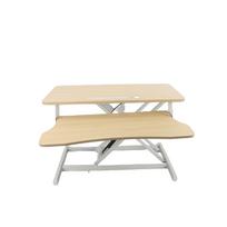Standing Desk Converter Height Adjustable Double Tier Sit To Stand Riser Converter Laptop Workstation for Computer Maple Large