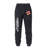 Vyriškos mados Resident Evil Print Kelnės Skėtis Pavasario Rudens vilnos sportinės kelnės Unisex ilgos kelnės Laisvalaikio sportinės kelnės S black