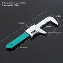 Adjustable Right Angle Large Opening Pipe Wrench 230mm F-type white