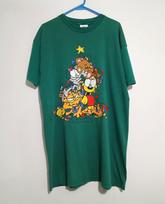 Vintage Garfield And Friends Shirt One Size Sleep Shirt Long Green 1993 Cartoon XXL black