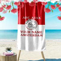 AFC Ajax Custom Name Print Beach Towel, Large Soft Quick Dry Towel for Beach Camping Swimming 70cmx140cm(27x55inch) red