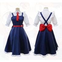 Versatile Miss Kobayashi's Dragon Maid Tooru Maid Dress Outfit Cosplay Costume Full Set Tag L=US S white