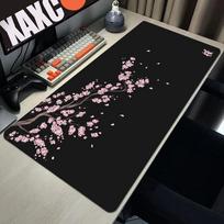 2026 Large Black Sakura Gaming Mouse Pad Kawaii Purple DeskMat Carpet Accessories Cherry Blossom Mousepad Computer Mat 40cmx90cm(15.7x35.4inch)