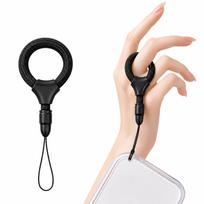 XDcase Mini Self-Locking Finger Ring Phone Lanyard juoda