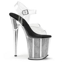 Moteriški „stiletto“ 20 cm „Crystal Stage“ vestuviniai batai „Catwalk“ aukštakulniai sidabriniai „Performance Water Princess“ vestuviniai batai YKC 39 juoda