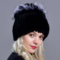 New Winter Real Rabbit Fur Beanies Hat Women 100% Genuine Real Rex Rabbit Hat Good Elastic Knitted Rex Rabbit… More black