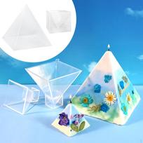 Pyramid Silicone Model DIY Epoxy Home Decoration with Frame Resin Casting for Ornament Artwork 15.5cmx16cm white