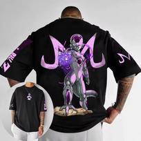 Dragon Ball Anime Cotton T-shirt 2026 Summer New Frieza Co Branded Printed Summer unisex Loose and Breathable cotton T-shirt Top 150 black
