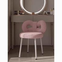 Lengvo prašmatnumo įžymybių makiažo kėdutė ir tualetinis staliukas - Kreminis stilius Pink Lambswool gray