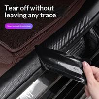 Nano Carbon Fiber Car Adhesive Tape Anti Scratch Waterproof Film for Auto Door Sill Edge Protection Universal Fit 10cm 10m black