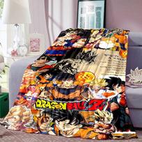 Dragon Ball Anime Spausdinta Antklodė Šilta Komfortiška Flanelinė Antklodė Miegamiesiems, Sofoms, Lovoms, Kėdėms, Iškyloms, Kelionėms-LXR16 100x150cm