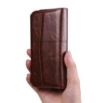 Skirta Samsung Galaxy S26 S25 S24 S23 Ultra A57 A37 A56 A36 A17 Piniginė Kortelių Laikiklis Odinis Telefono Dėklas Diržo Klipas Dėklas Juosmens Krepšys For Galaxy S25 Ultra tamsiai ruda spalva