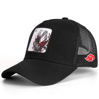 Anime Animacinis Naruto Nauja beisbolo kepuraitė Uchiha Itachi Anime stiliai Kepuraitė Vyrams Moterims Hip Hop Tėčio Reguliuojama tinklelio kepurė Trucker kepuraitė 55-60cm black
