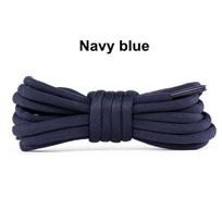 High-Quality Strong Round Shoelaces Rainbow Solid Laces Classic Boot Shoelaces Casual Sneakers Laces Strings Dropshipping 1 Pair 100cm tamsiai mėlyna spalva