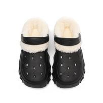 Aksominės neslystančios medvilninės šlepetės: Vidinis/Lauko su kailiu ir storu padu Size 40-41 white