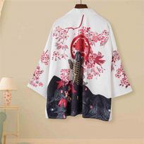 Tradiciniai haori kimono japonų stiliaus samurajų drabužiai, vyriški, moteriški, aukštos kokybės kasdieniai gatvės poilsio kambariai M white