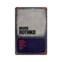 Skandinaviško modernumo metaliniai skardos ženklai Sienų menas Mark Rothko Abstrakčiai spalvingi Skardos ženklai Plakatai Namų miegamojo svetainės 20x30cm gray
