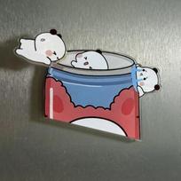 Bubu Panda And Dudu Fridge Magnet Cartoon Panda Yier Refrigerator Magnet Couple Gift Furniture Ornaments For Friends Gift gray