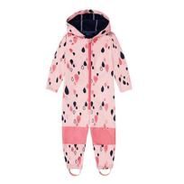 Lauko Vėjui Atsparus Minkštas Šelmas Vaikams Kombinezonas Berniukams ir Mergaitėms Kombinezonas Romperis Vilnos Pamušalu Heattech Atsparus Vandeniui Eksportui Pink Raindrops 110-116 white
