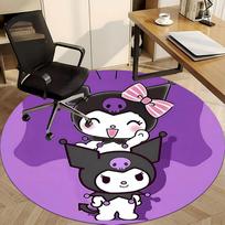 Kuromi Sanrio biuro apvalus kilimas, po biuro kėdėmis miegamojo svetainės namų dekoras a0908194 150cm by 150cm