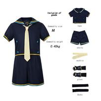 Anime Rin Len Cosplay Kostiumas Kagamine Mėlynas Jūreivių Jk Sijonai Su Kaklaraiščiu Uniforma Helovinui Komiksų Cosplay Kostiumas Moteriai S smėlis