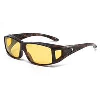 3602 Polarized Cycling & Night Driving Clip-Ons - Retro UV400 Sports Over-Glasses for Men & Women, Anti-Glare Sun Glasses 512358 as shown black