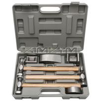 7 Pcs/set Dent Repair Hammer Car Auto Body Panel Repair Kit Plastic Box Heavy Duty Auto Panel Sheet Metal Hammer Tool K7PCS004-S wood gray