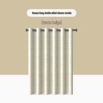 Lino imitacijos romėniško tipo sagtimi sutirštinta dušo užuolaida 200x240 cm Curtain, 160g/m², Waterproof