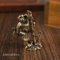 Brass step by step rising monkey ornament twelve zodiac monkey creative desktop pure copper handicraft small bronze ware black