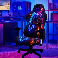 1 Set Glowing Gaming Chair Cover UV Reactive Neon Gaming Chair Cover Elastic Office Esports Room Computer Seat Cover Universal blue