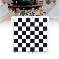 Chess Board Portable Mat Folding Chessboard Tournament Roll with PU Leather Surface Non S gray