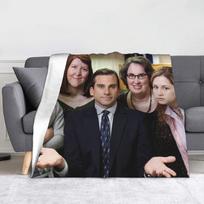 Michael Scott Dwight Schrute Flanelinis pledas The Office Koliažas Juokingas pledas namams 125*100cm Pliušinė plona antklodė Size: 75*100cm, Weight: 230 GSM
