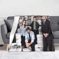 Michael Scott Dwight Schrute Flanelinis pledas The Office Koliažas Juokingas pledas namams 125*100cm Pliušinė plona antklodė Size: 75*100cm, Weight: 230 GSM
