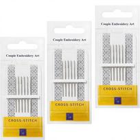 Couple Embroidery Art 3 Pack Cross-Stitch Needle Set with 6 Needles Per Size with a Threader (3 Sizes Each) Standard