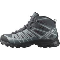 [Salomon] Moteriški žygio ir trekingo batai X ULTRA PIONEER MID GORE-TEX – Ebony/Stormy Weather/Wine Tasting, Dydis 25,0 cm gray