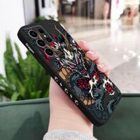 Good Luck Dragon Phone Case For Samsung Galaxy S26 S25 S24 Plus Ultra Liquid Silicone Cover Galaxy S24 Plus black