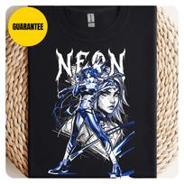 Neon Valorant Shirt, cyberpunk t shirt, neon graphic tee, gaming apparel 130 white