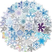 50 Kalėdinių snaigės langų lipdukų: Atsparūs vandeniui, Nuimami stiklo, spintelės ir durų papuošimai Waterproof Glass Decorations, 214 CNY gray