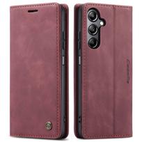 Flip Wallet Case for Samsung Galaxy A55 5G A35 5G A25 5G A05S (2024), Leather Magnetic Folio Cover with Card Holder For Galaxy A25 5G raudona