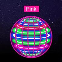 LED Magic Flying Orb Ball, 360° Hand Controlled Boomerang Hover Globe Petite Drone Model Souvenir for Youngsters Adults rožinė