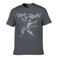 Robot Rave Vive Le Rock Worn by Sid Vicious Black T-Shirt Design for Men Loose Fit Short Sleeve Shirt 140 gray