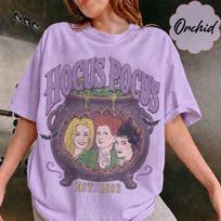 Retro Hocus Pocus Halloween Shirt, Comfort Colors Sanderson Sisters Tee, Billy Butcherson Disney Witches Spooky Season Party Gift 2026 Gifts 150 gray