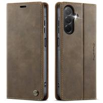 Samsung Galaxy A17 piniginės tipo dėklas Retro PU oda RFID blokavimas Kortelių laikiklis Magnetinis atverčiamas dangtelis Stovas Atsparus smūgiams dėklas For Galaxy A17 ruda
