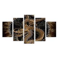 Fashion 5pcs Animal Dragon   Modern Home Wall Decor CanvasPicture Art HD Print Painting On Canvas for Living Room No Framed 20x35cm*2  20x45cm*2  20x55cm*1 No Frame black