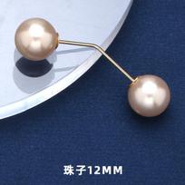 Simple and fashionable, one-word right-angle needle, pearl brooch, anti-light fixed corsage accessories on the neckline of clothes gray