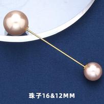 Simple and fashionable, one-word right-angle needle, pearl brooch, anti-light fixed corsage accessories on the neckline of clothes blue