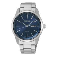 Seiko SNE525P1 Solar Quartz Blue Silver Men's Watch black